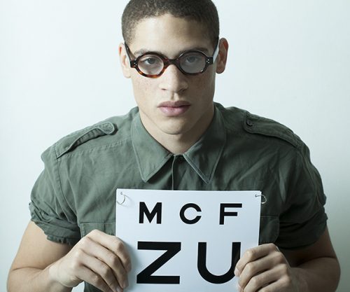 male model shoky van der horst lunettes vintage army